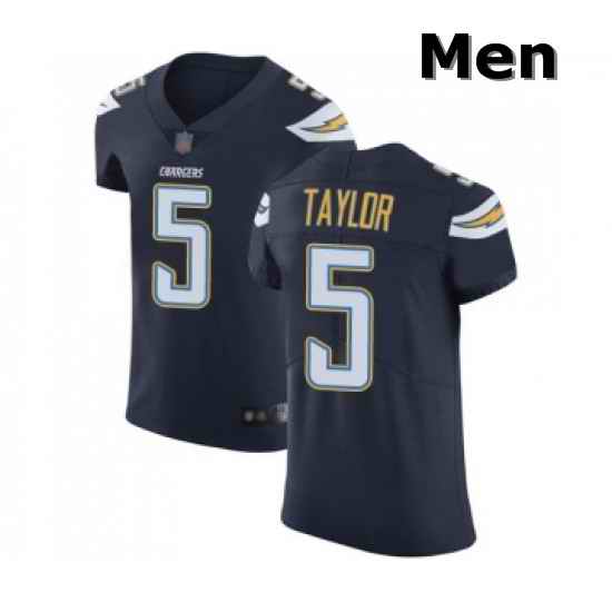 Men Los Angeles Chargers 5 Tyrod Taylor Navy Blue Team Color Vapor Untouchable Elite Player Football Jersey